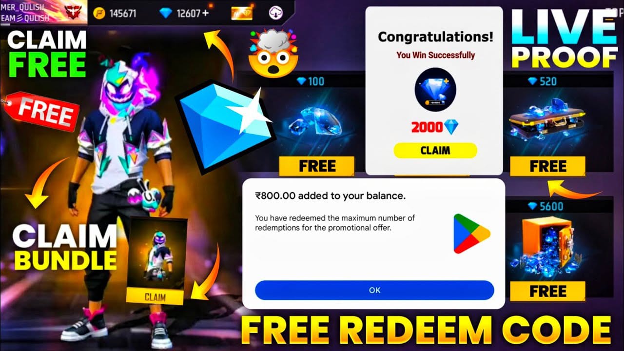 Garena Free Fire Max Redeem Code: 100% रियल फ्री रिडीम कोड हुआ जारी। सभी लोग इस्तेमाल करे -